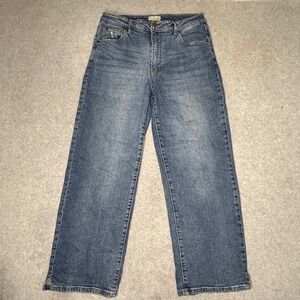 OLIVER LOGAN Women's Blue Wash Cropped Wide Leg Jeans Size 30‎